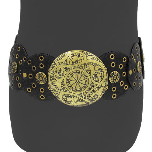 Outlaw Cowgirl Belt (black W/ gold buckle)