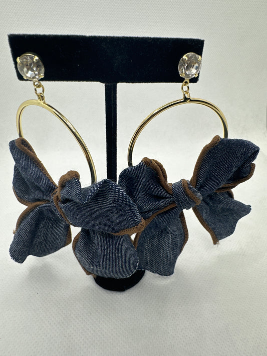 Party Doll Denim Earrings
