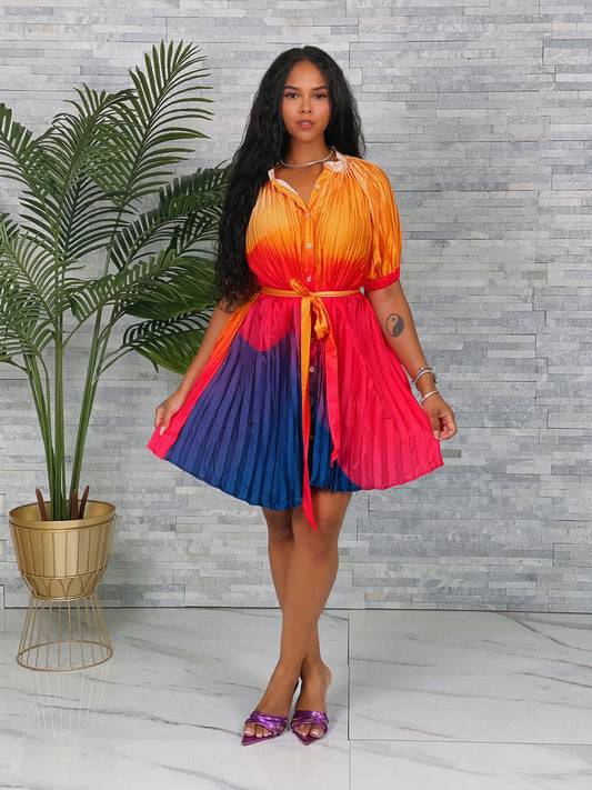 Color Cascade Dress