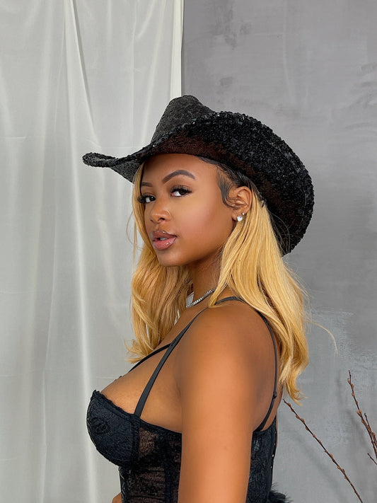 Sparkling Rebel Cowgirl Hat (black)