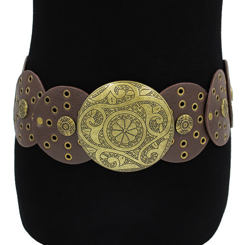 Outlaw Cowgirl Belt (brown w/ gold buckle)