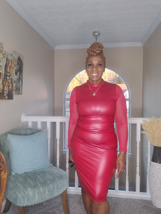 Desire & Power Faux Leather Dress