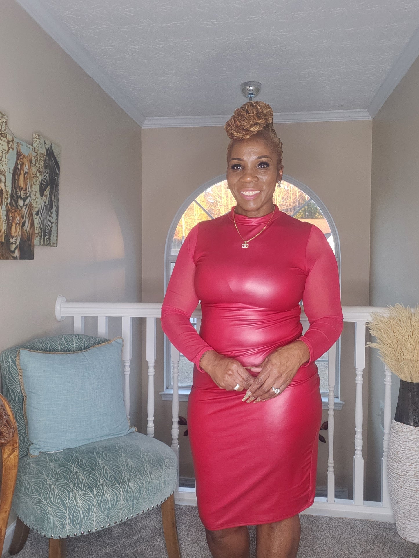 Desire & Power Faux Leather Dress