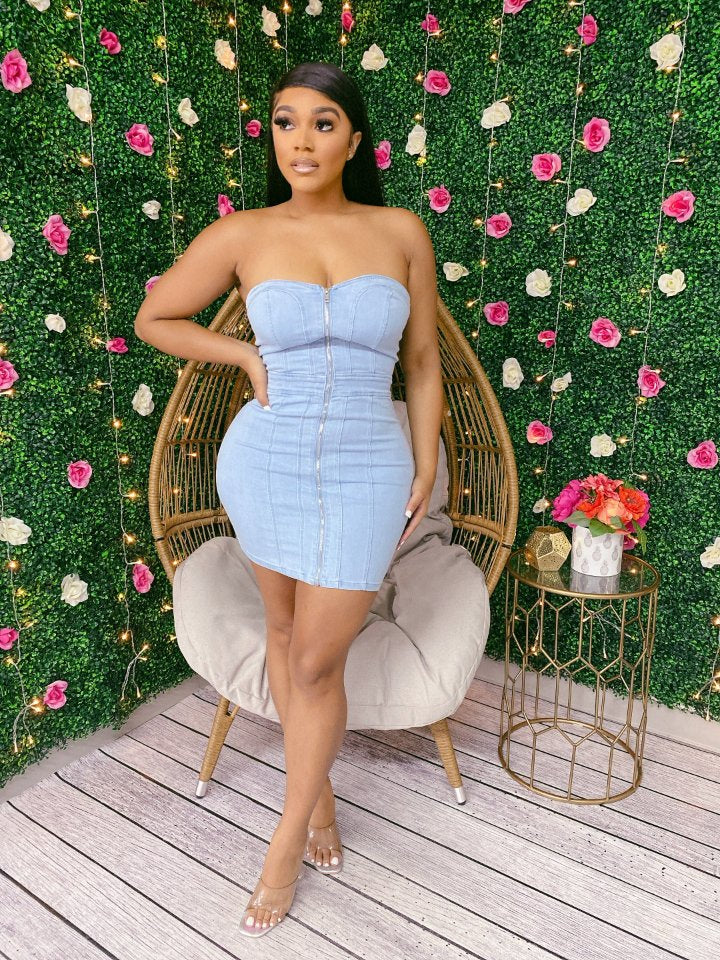 Denim Daze Tube Dress