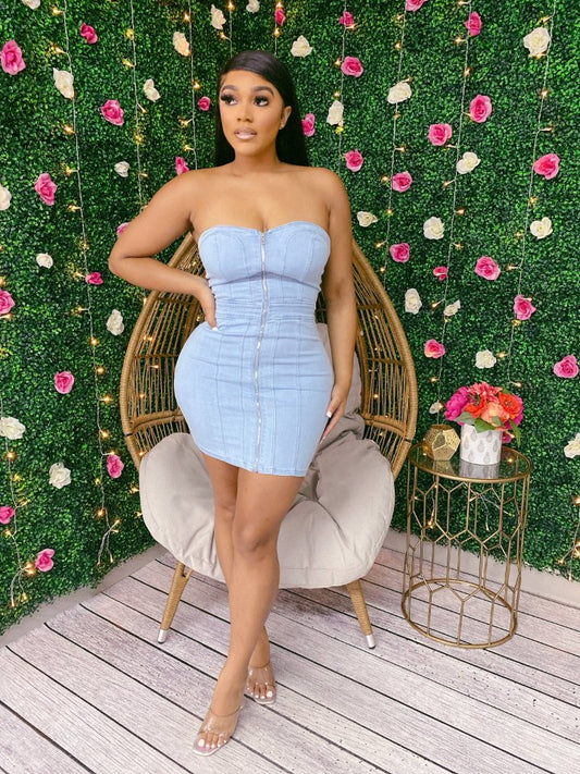 Denim Daze Tube Dress