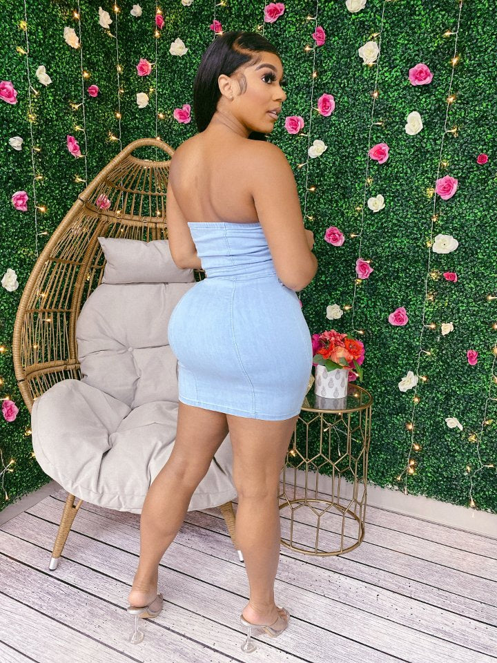 Denim Daze Tube Dress