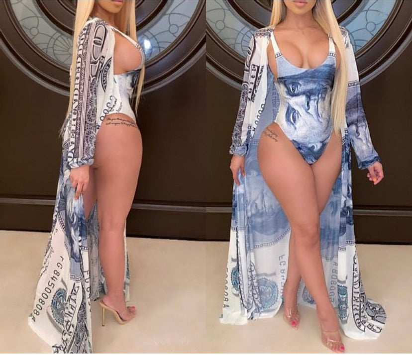 All About the Benjamins Swimsuit and Duster