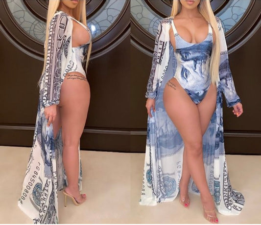 All About the Benjamins Swimsuit and Duster