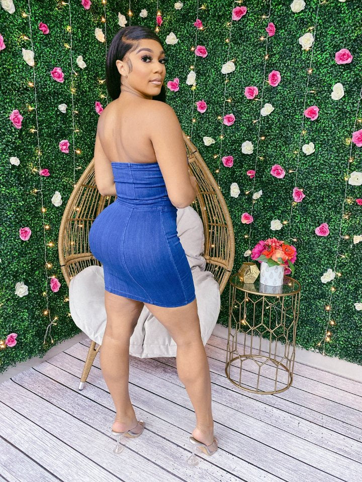 Denim Daze Tube Dress