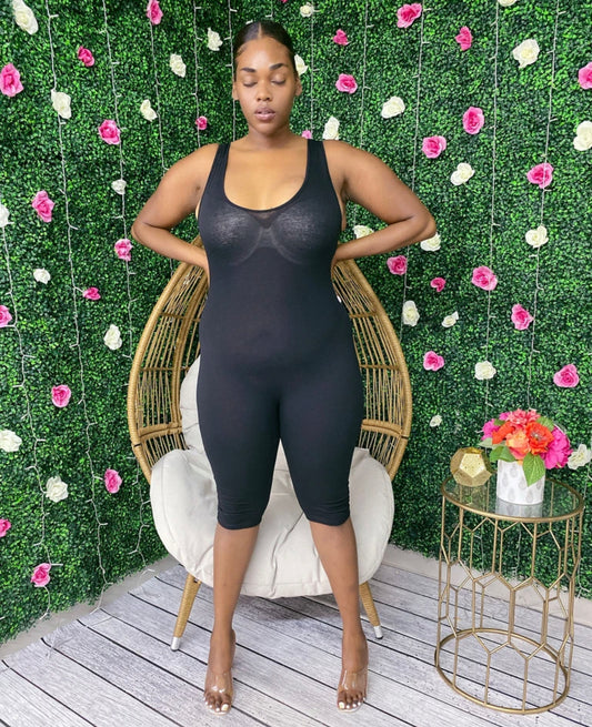 Solid Stretch Romper (Plus)