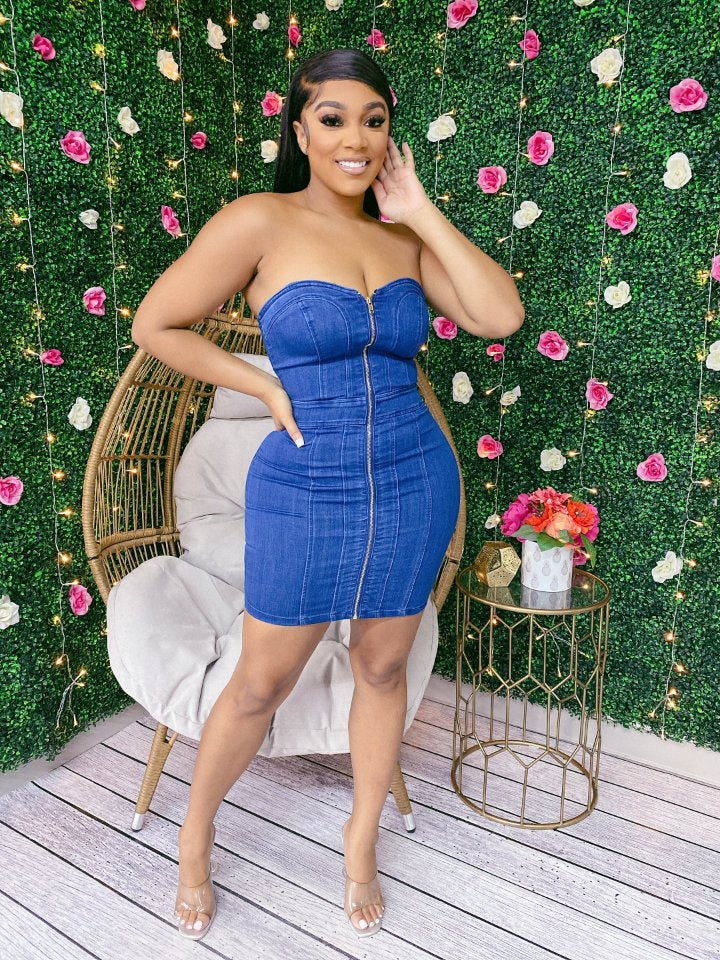 Denim Daze Tube Dress