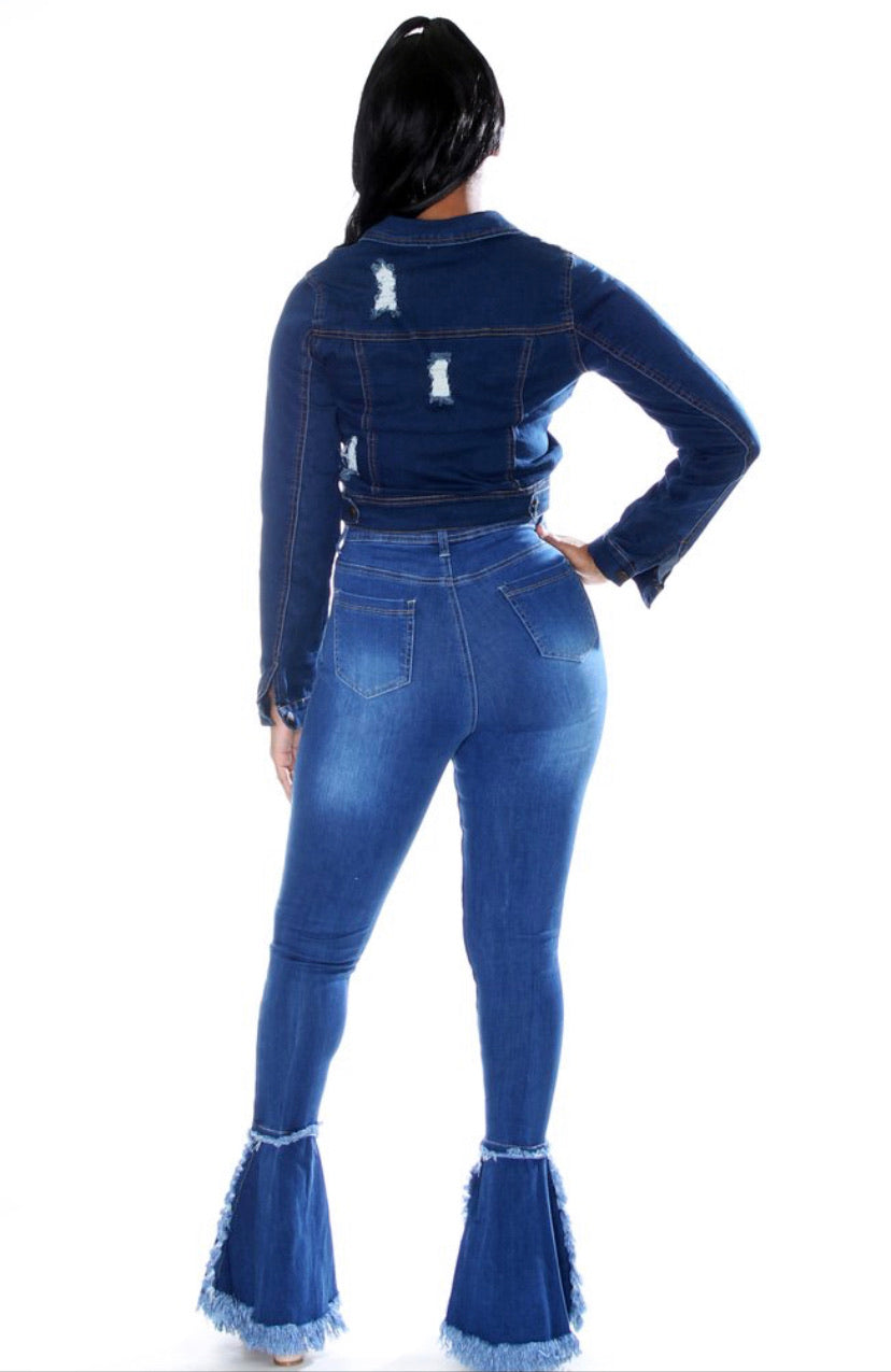 Denim Daze Distressed Crop Jacket