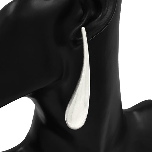 Sculpted Teardrop Earrings (Silver)