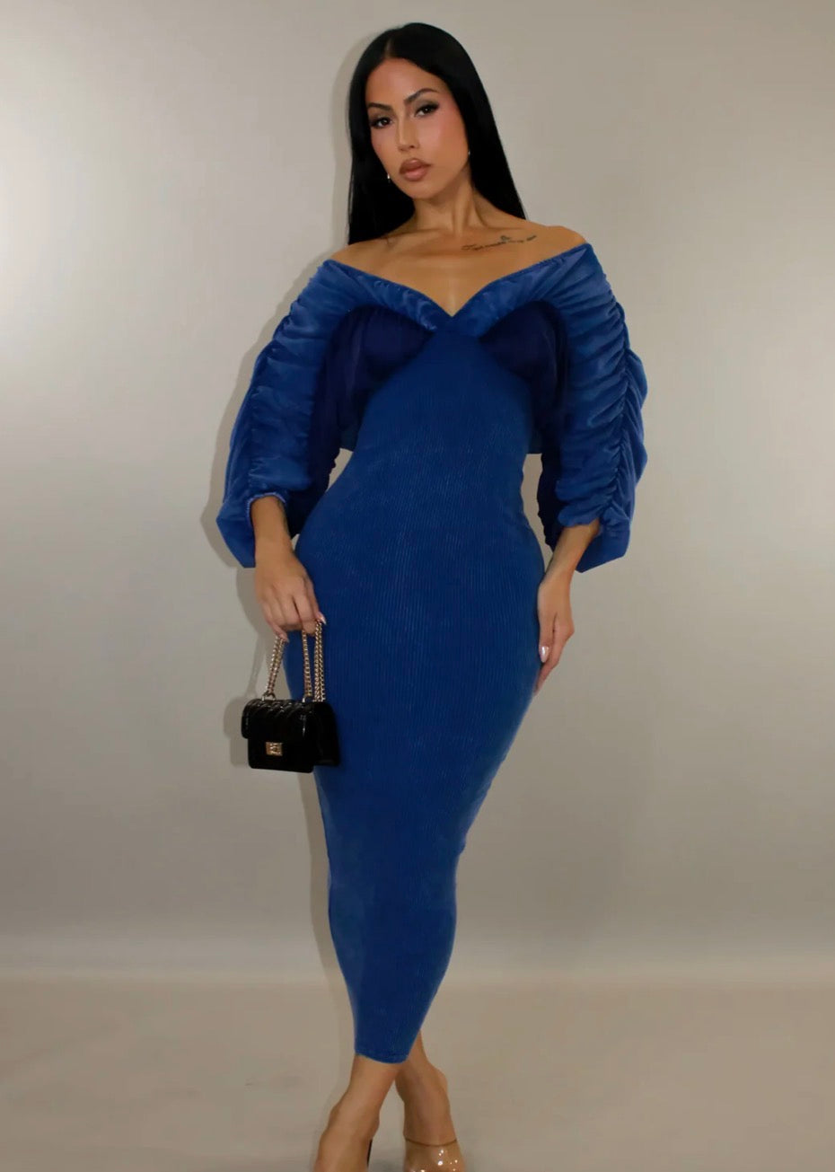 Midnight Authority Dress (Royal Blue)