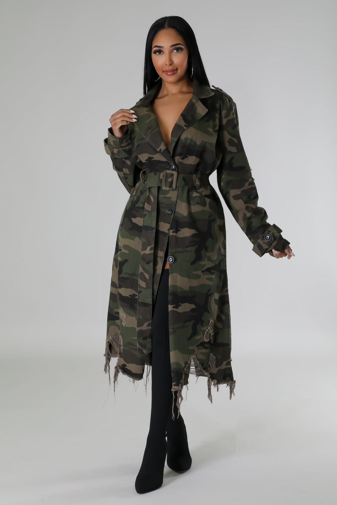 City Camo Trench Coat