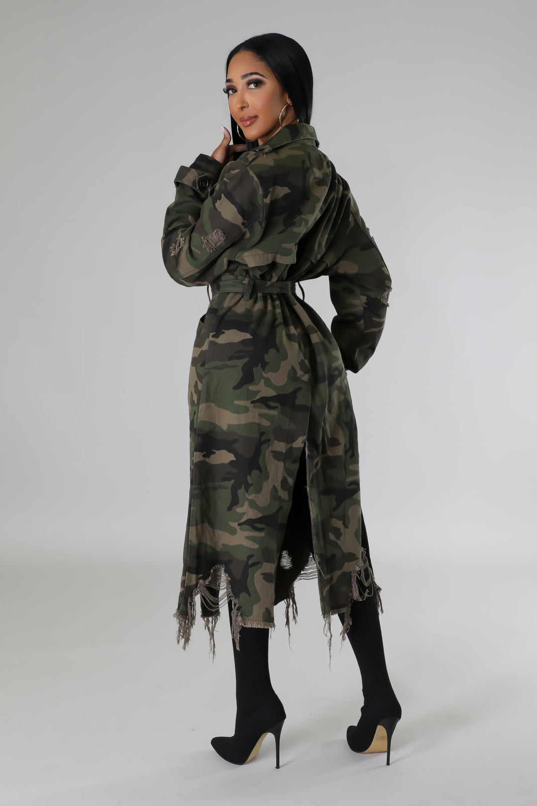 Camouflage duster coat best sale