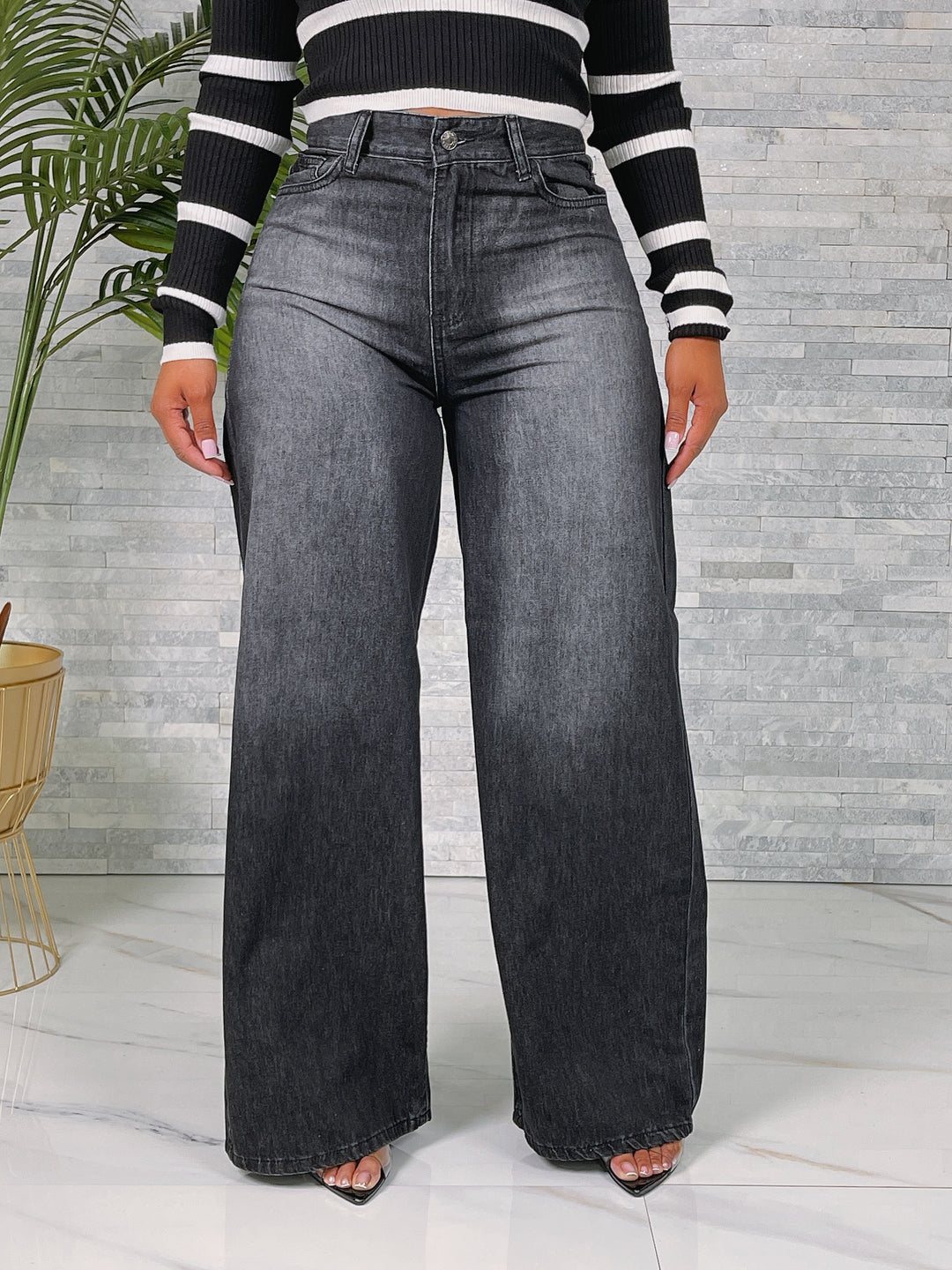 City-Chic Wide Leg Pants (black)