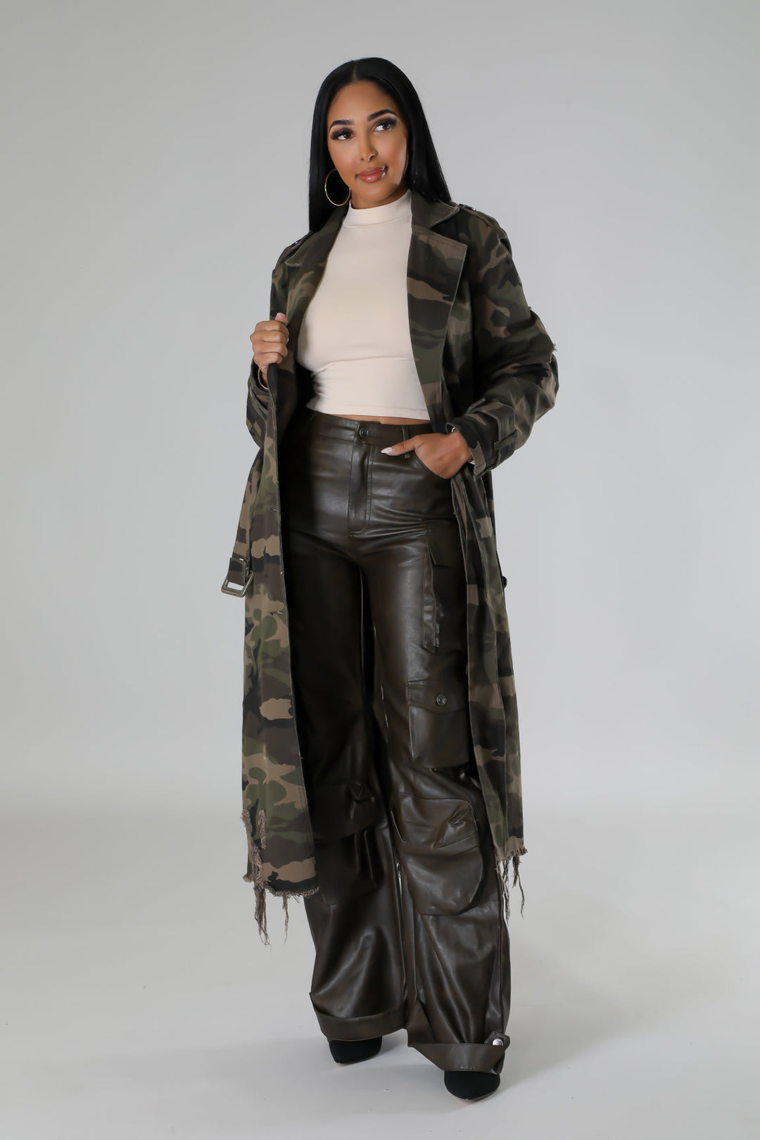 City Camo Trench Coat