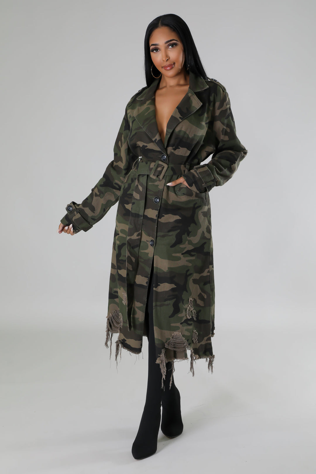 City Camo Trench Coat