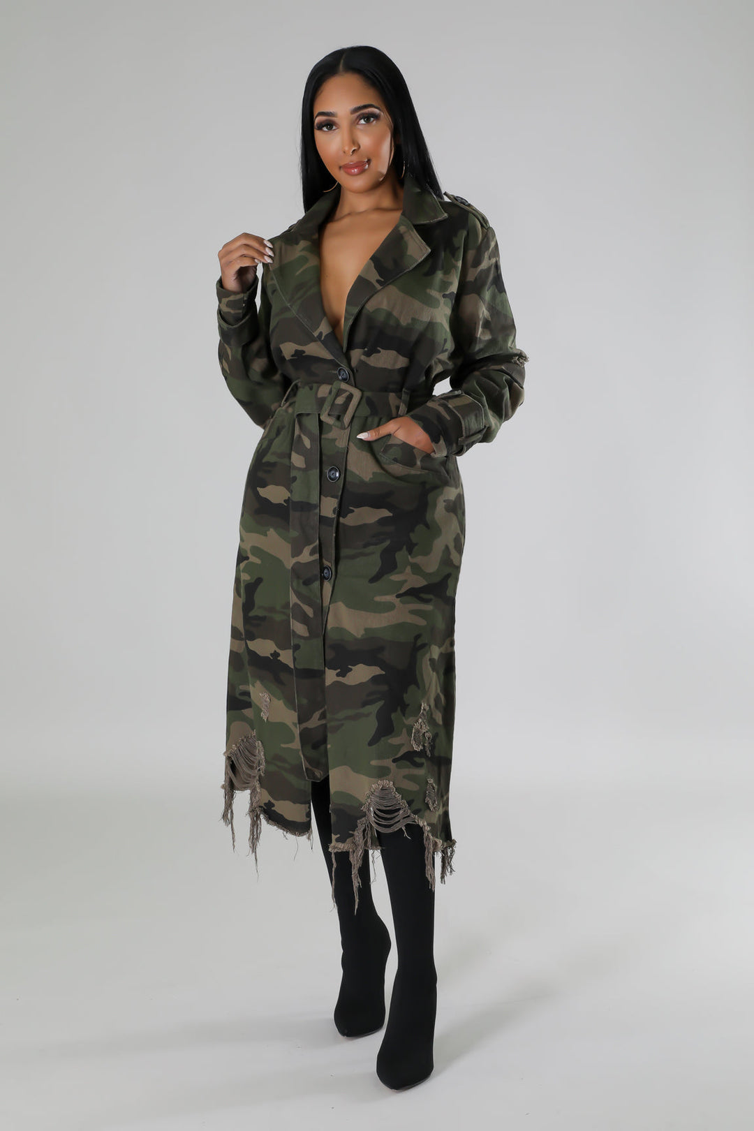 City Camo Trench Coat