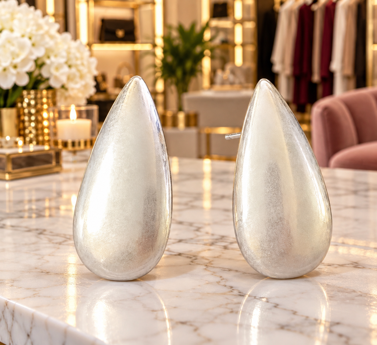The Silver Statement Teardrop Earrings