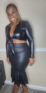 Shake Sum Faux Leather Top