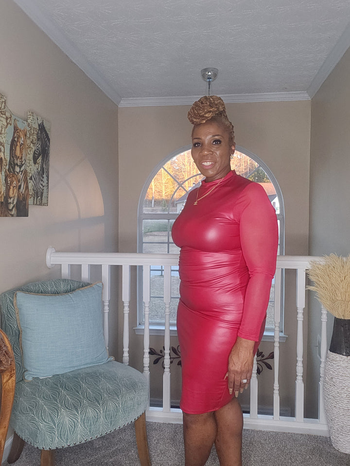Desire & Power Faux Leather Dress