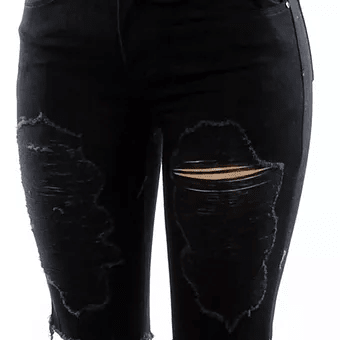 Distressed Bermuda Shorts (Black)