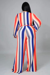 Vertical Lines Romper (Plus Size)