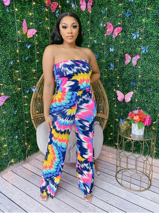 Retro Print Jumpsuit