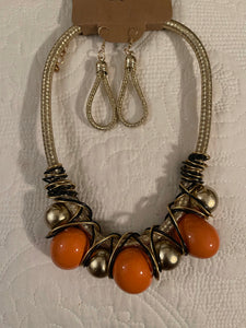 Summer Orange Necklace Set