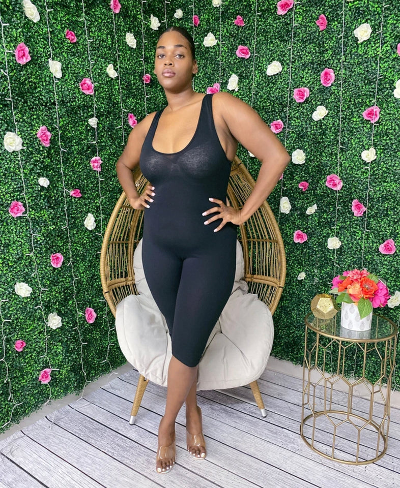 Solid Stretch Romper (Plus)