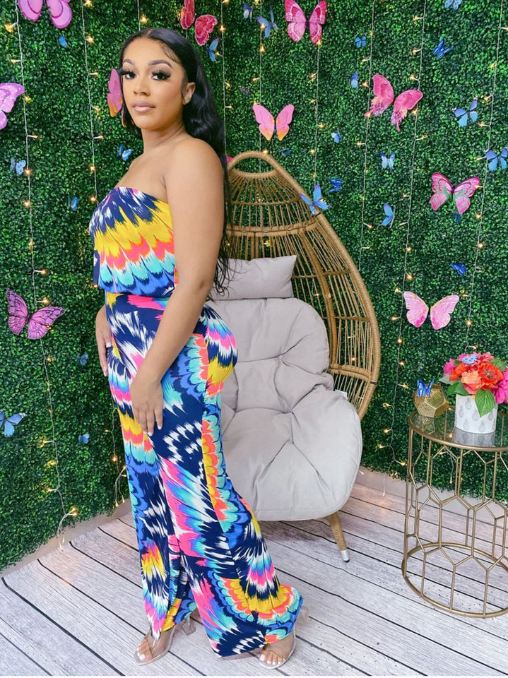 Retro Print Jumpsuit